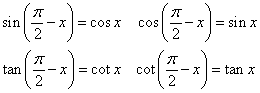 cofunction identities